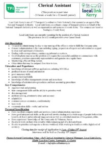 LLK Clerical Assistant -July 16