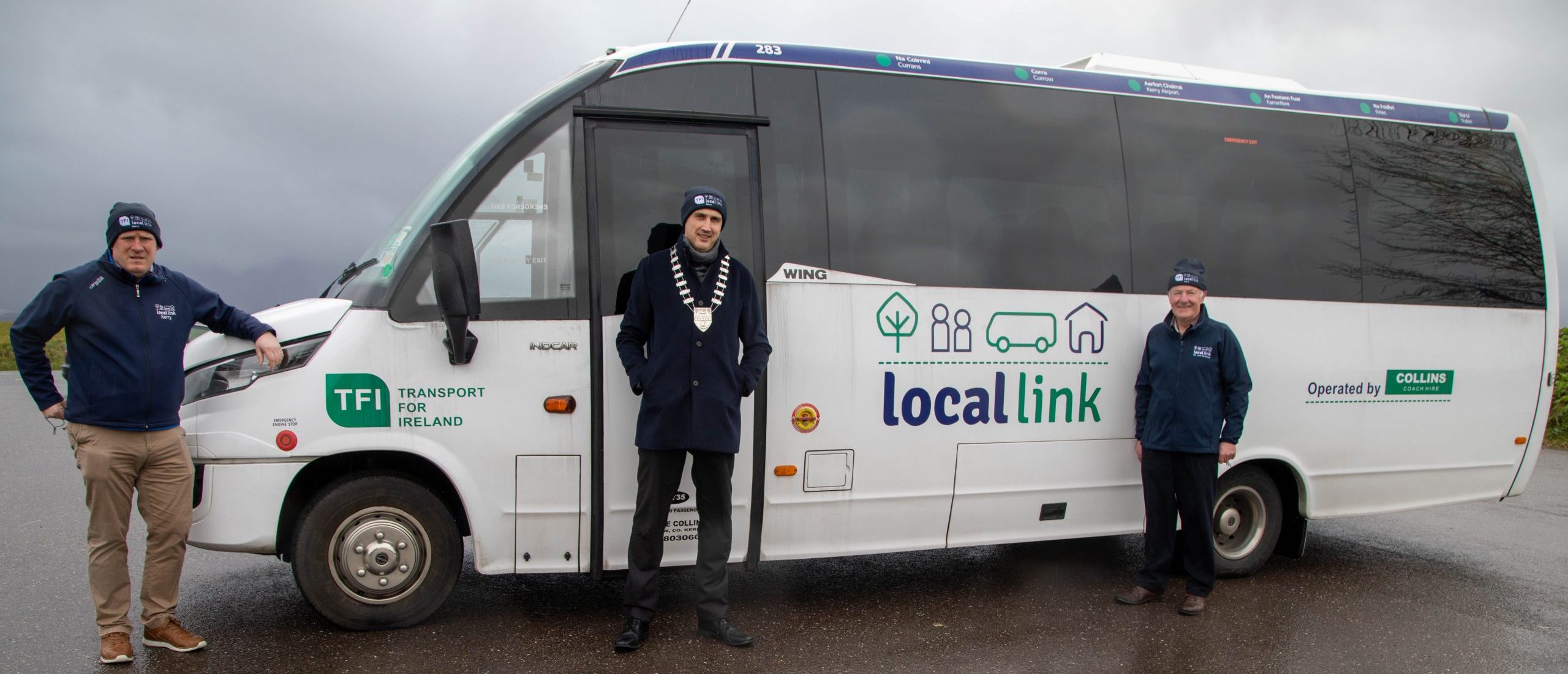 Alan O' Connell General Manager Local Link Kerry, Mator Patrick O' Connor - Scarteen & Donal Nelligan, Collins Coach Hire